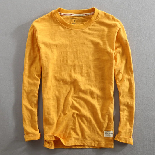 Fionn | Vintage Long-Sleeve Cotton Tee for Men