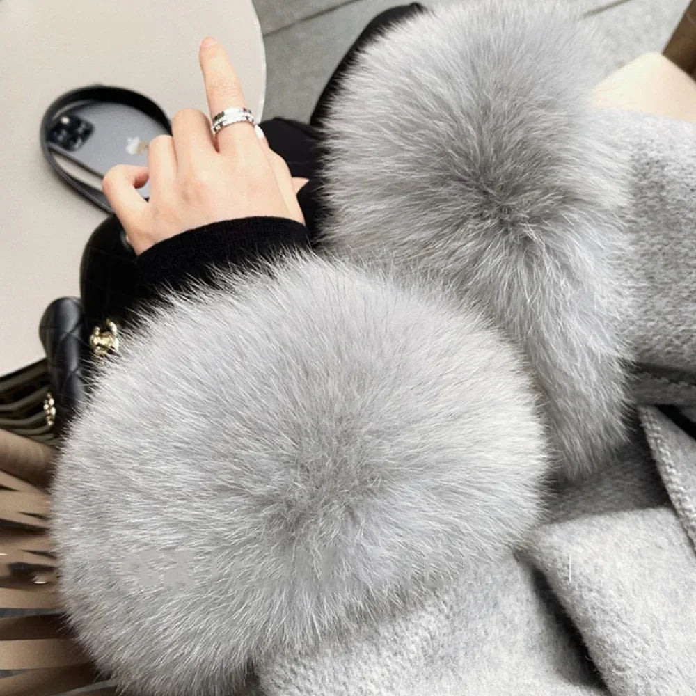 Aoife | Luxurious Wool and Fur Coat for Women